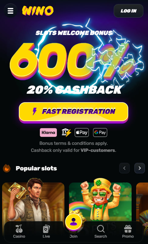 Wino Casino mobile